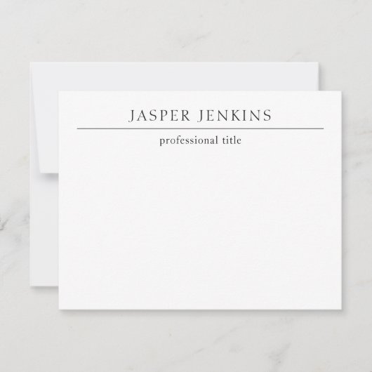 Einfache Schwarz-Weiß-Minimal-Moderne Mitteilungskarte (Vorderseite)