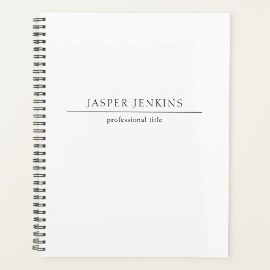 Einfache Schwarz-Weiß-Minimal-Moderne Planer (Vorderseite)