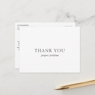 Einfache Schwarz-Weiß-Minimal-Moderne Postkarte