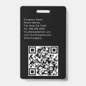 Einfache Schwarz/Weiß Minimalistisch mit Foto Ausweis (Rückseite)