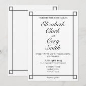 Einfache Schwarz-Weiß-Minimalistische Elegance Hoc Einladung (Vorne/Hinten)