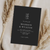 Einfache Schwarz-Weiß-Minimalistische Hochzeit Einladung