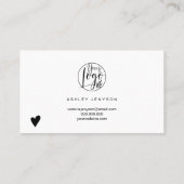 Einfache Schwarz-weiß minimalistische Logo-Bestell Visitenkarte (Rückseite)