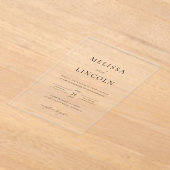 Einfache Schwarz-Weiß-Minimalistische Skriptereihe Acryleinladungen (Ablage )