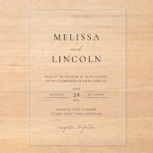 Einfache Schwarz-Weiß-Minimalistische Skriptereihe Acryleinladungen (Vorderseite)