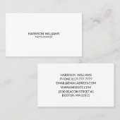 Einfache Schwarz-weiß-minimalistische Typografie Visitenkarte (Vorne/Hinten)