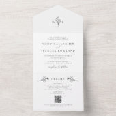 Einfache Schwarz/Weiß mit QR UAWG Wedding All In One Einladung (Innen Boden)