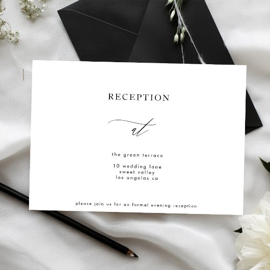 Einfache Schwarz-Weiß-Moderne Calli-Empfang Einladung