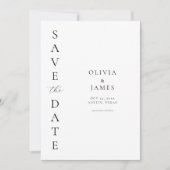 Einfache Schwarz-Weiß-Moderne Elegante Hochzeit Save The Date (Vorderseite)