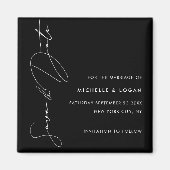 Einfache Schwarz-Weiß-Moderne handgeschriebene Skr Magnet (Vorne)