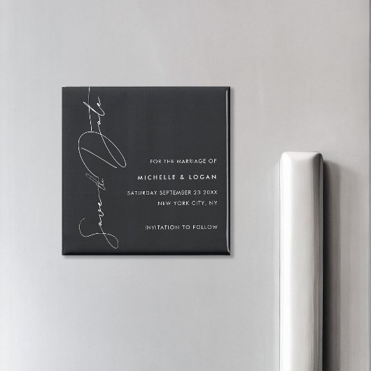 Einfache Schwarz-Weiß-Moderne handgeschriebene Skr Magnet