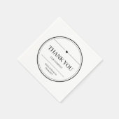Einfache Schwarz-Weiß-Moderne Minimal Vielen Dank Serviette (Ecke)