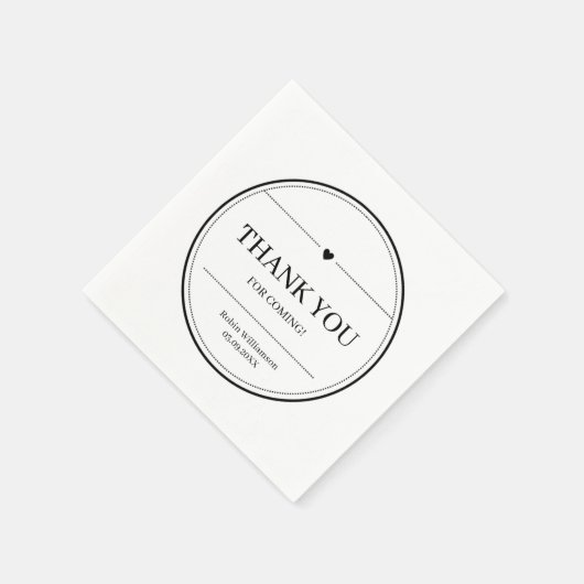 Einfache Schwarz-Weiß-Moderne Minimal Vielen Dank Serviette (Ecke)