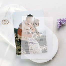 Einfache Schwarz/Weiß Moderne Minimalistische Hoch Pergament Einladungen