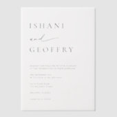 Einfache Schwarz/Weiß Moderne Minimalistische Hoch Pergament Einladungen (Vorderseite)