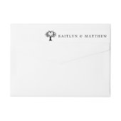 Einfache Schwarz-Weiß-Monogram-Herz-Hochzeit (Rückseite)