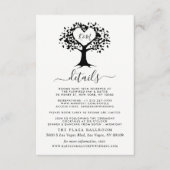 Einfache Schwarz-Weiß-Monogram-Herz-Hochzeit Begleitkarte (Vorderseite)