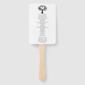 Einfache Schwarz-Weiß-Monogram-Herz-Hochzeit Fächer (Rückseite)