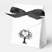 Einfache Schwarz-Weiß-Monogram-Herz-Hochzeit Geschenkschachtel (Vorderseite)