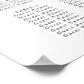 Einfache Schwarz-Weiß-Monogram-Herz-Hochzeit Poster (Ecke)