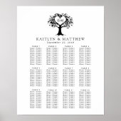 Einfache Schwarz-Weiß-Monogram-Herz-Hochzeit Poster (Vorne)