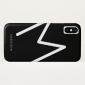 Einfache Schwarz-Weiß-Monogramm-Abstrakte Paste Case-Mate iPhone Hülle (Rückseite (Horizontal))