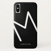 Einfache Schwarz-Weiß-Monogramm-Abstrakte Paste Case-Mate iPhone Hülle (Rückseite)