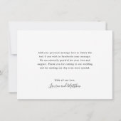 Einfache Schwarz-Weiß-Monogramm-Elegante Hochzeit Dankeskarte (Rückseite)