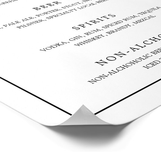 Einfache Schwarz-Weiß-Monogramm-Elegante Hochzeit Poster (Ecke)