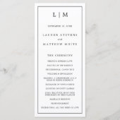 Einfache Schwarz-Weiß-Monogramm-Elegante Hochzeit Programm (Vorderseite)