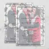 Einfache Schwarz-Weiß-Monogramm-Elegante Hochzeit Programm (Vorne/Hinten)