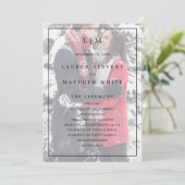 Einfache Schwarz-Weiß-Monogramm-Elegante Hochzeit Programm (Stehend Vorderseite)