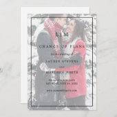 Einfache Schwarz-Weiß-Monogramm-Elegante Hochzeit Save The Date (Vorne/Hinten)