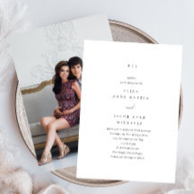 Einfache Schwarz-Weiß-Monogramm-Foto-Hochzeit