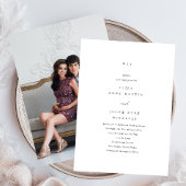 Einfache Schwarz-Weiß-Monogramm-Foto-Hochzeit Einladung