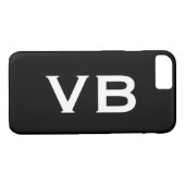 Einfache Schwarz-Weiß-Monogramm-Horizontal Case-Mate iPhone Hülle (Rückseite (Horizontal))