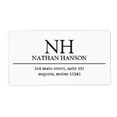 Einfache Schwarz-Weiß-Monogramm modern (Vorne)