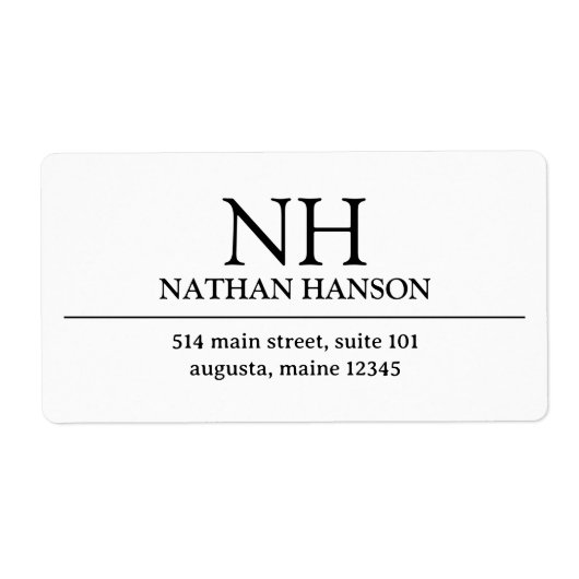 Einfache Schwarz-Weiß-Monogramm modern (Vorne)