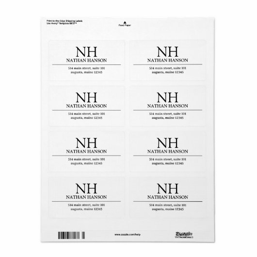 Einfache Schwarz-Weiß-Monogramm modern (Vorne)