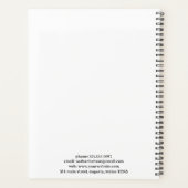 Einfache Schwarz-Weiß-Monogramm modern Planer (Rückseite)