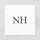 Einfache Schwarz-Weiß-Monogramm modern Quadratische Visitenkarte (Rückseite)