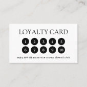 Einfache Schwarz-Weiß-Monogramm modern Treuekarte (Vorderseite)