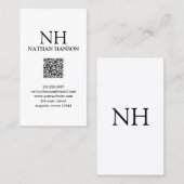 Einfache Schwarz-Weiß-Monogramm modern Visitenkarte (Vorne/Hinten)