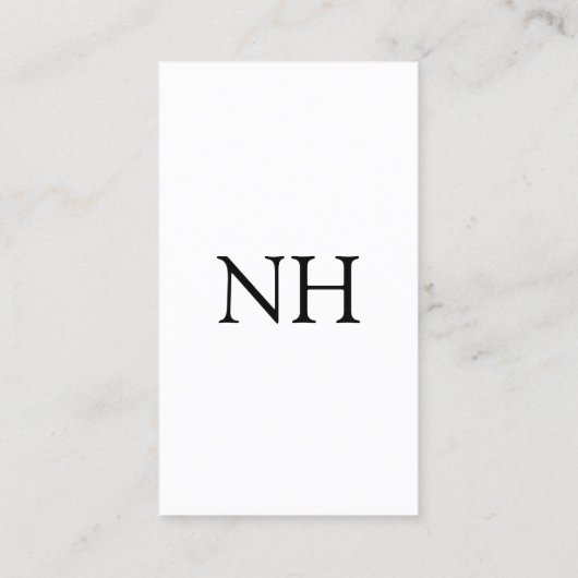 Einfache Schwarz-Weiß-Monogramm modern Visitenkarte (Rückseite)