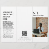 Einfache Schwarz-Weiß-Monogramm Moderne Broschüre (Vorne)