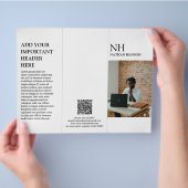 Einfache Schwarz-Weiß-Monogramm Moderne Broschüre (Hand)