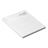 Einfache Schwarz-Weiß-Monogramm Notizblock (angewinkelt)