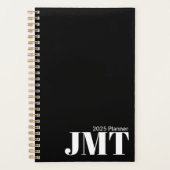 Einfache Schwarz-Weiß-Monogramm-Planer 2025 Planer (Vorderseite)
