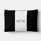 Einfache Schwarz-Weiß-Monogre Zubehörtasche (Vorderseite)