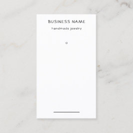Einfache Schwarz-Weiß-Ohrring-Preismarke Visitenkarte